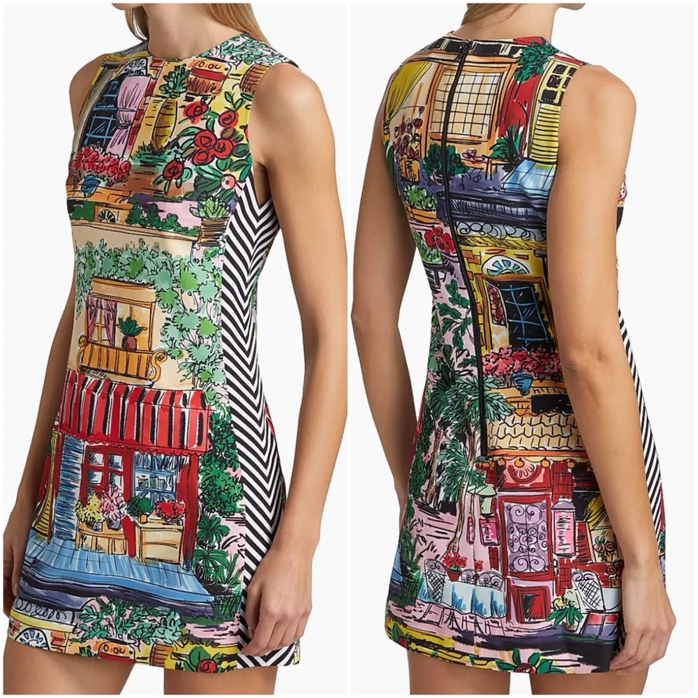Alice + Olivia Coley Printed Sleeveless Mini Dress